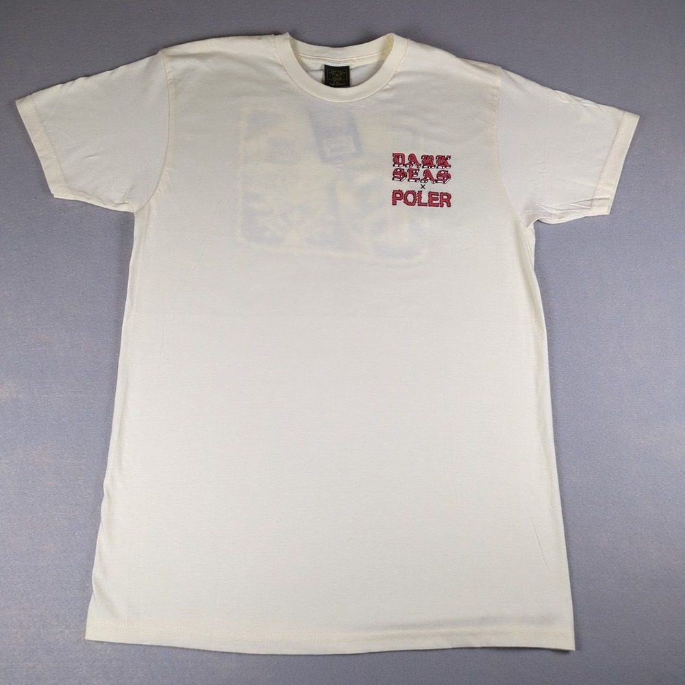 Dark Seas X Poler Shirt Mens Medium Off White Camping Graphic Northwest Tee